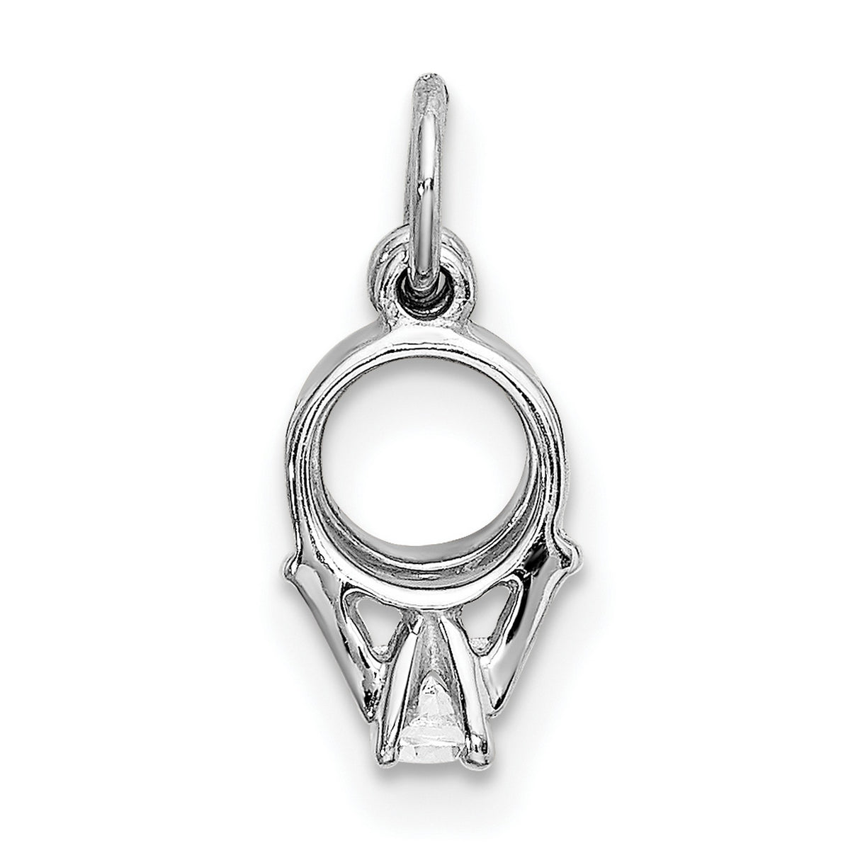 14k White Gold Basketball Hoop Pendant with Cubic Zirconia, Sports Charm for Athletes and Fans