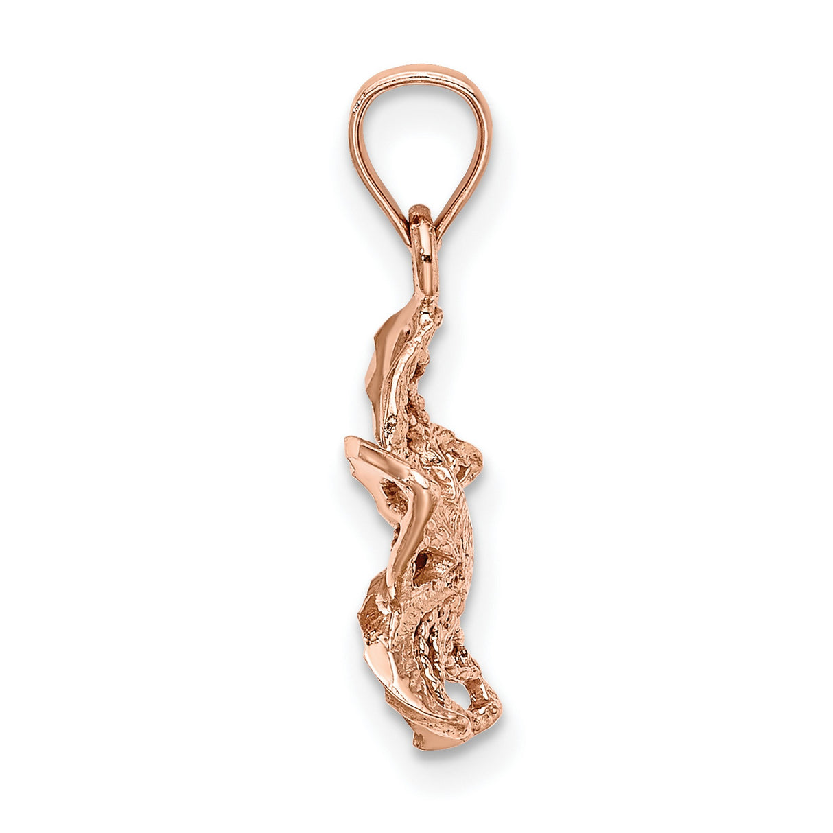 14k Rose Gold Orchid Pendant, Delicate Openwork Floral Charm, Botanical Nature-Inspired Jewelry