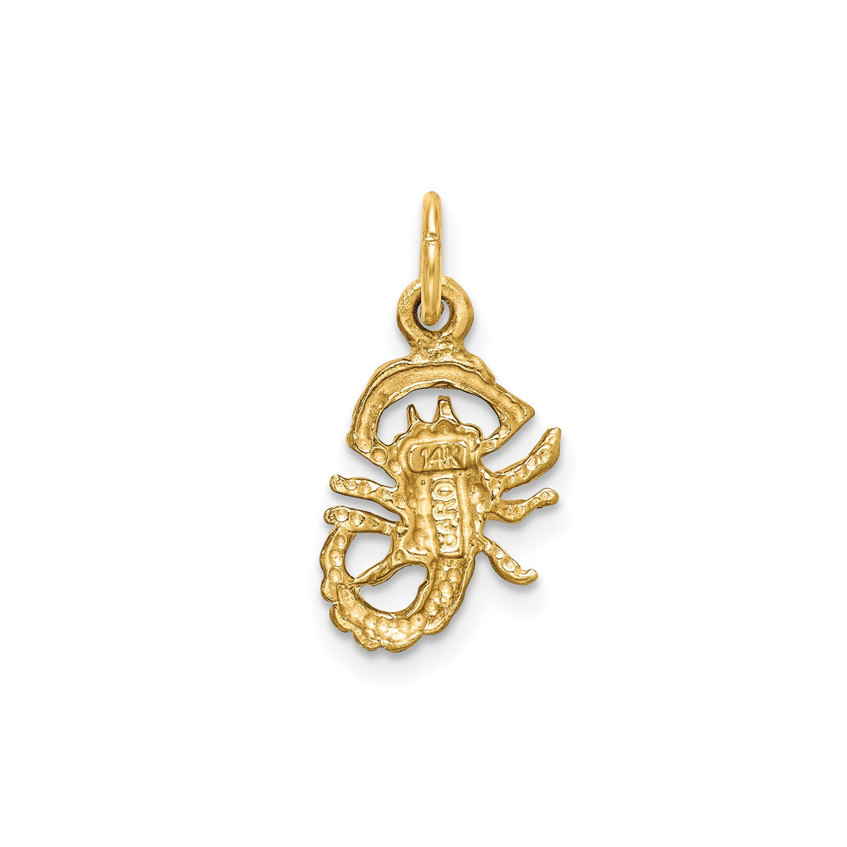 14k Yellow Gold Scorpion Pendant, Zodiac Charm Symbolizing Strength and Protection