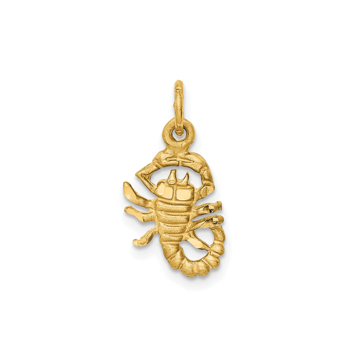 14k Yellow Gold Scorpion Pendant, Zodiac Charm Symbolizing Strength and Protection