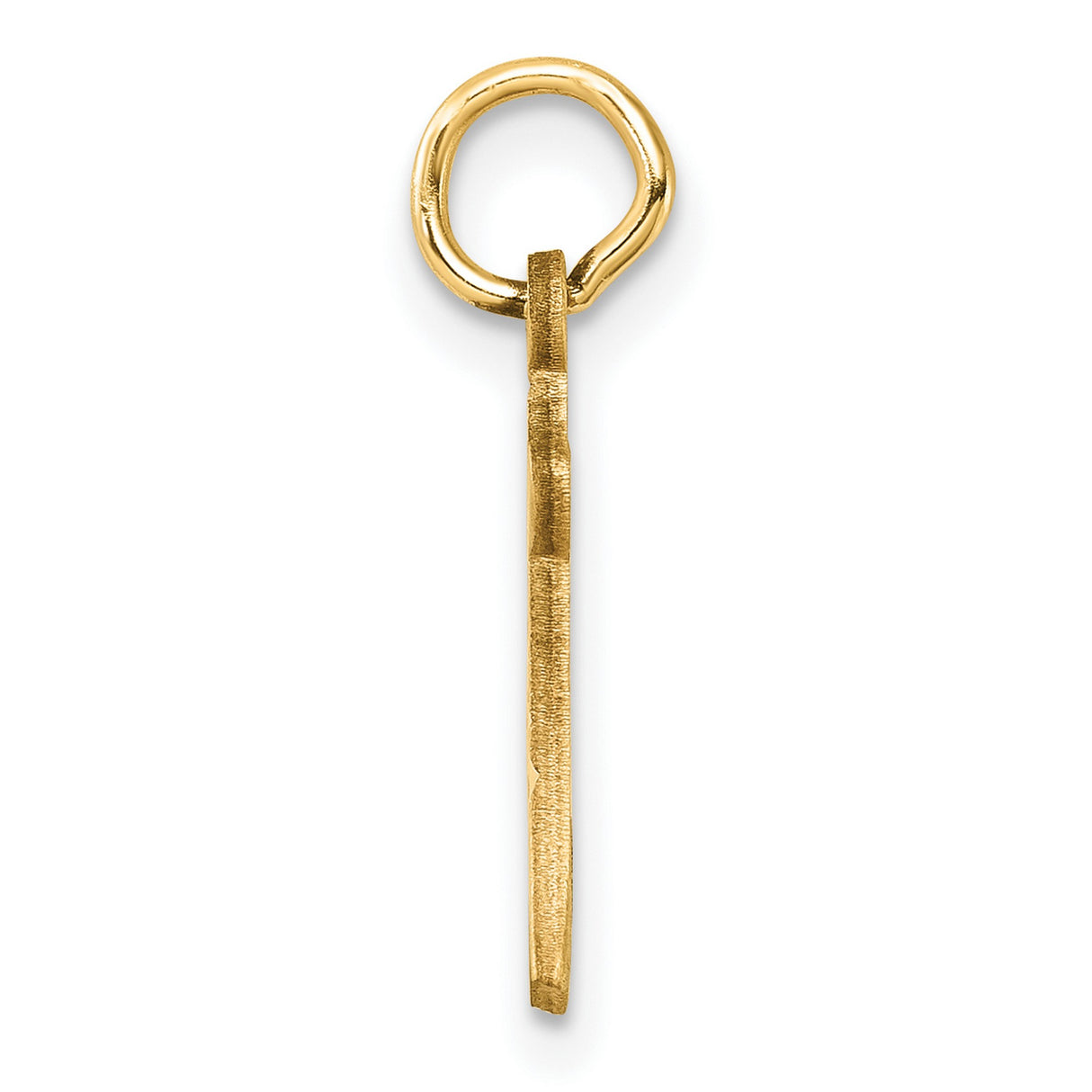 14k Yellow Gold Initial H Pendant, Cut-Out Script Design with Diamond-Cut Accents