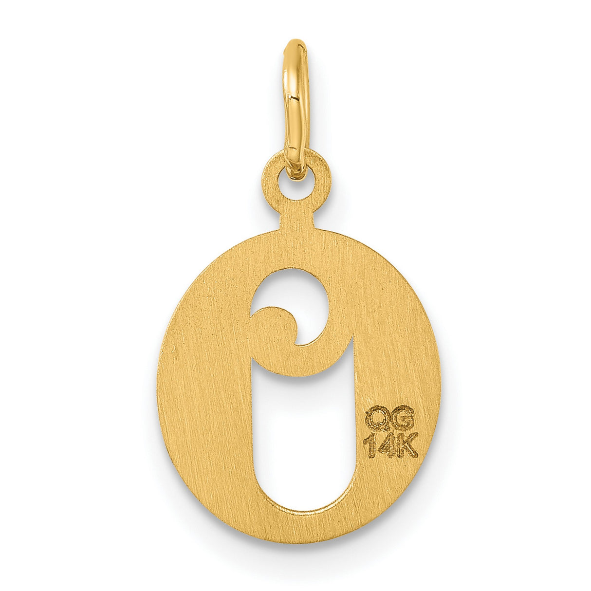 14k Yellow Gold Angel Pendant with Etched Wings, Stylized Christian Guardian Charm