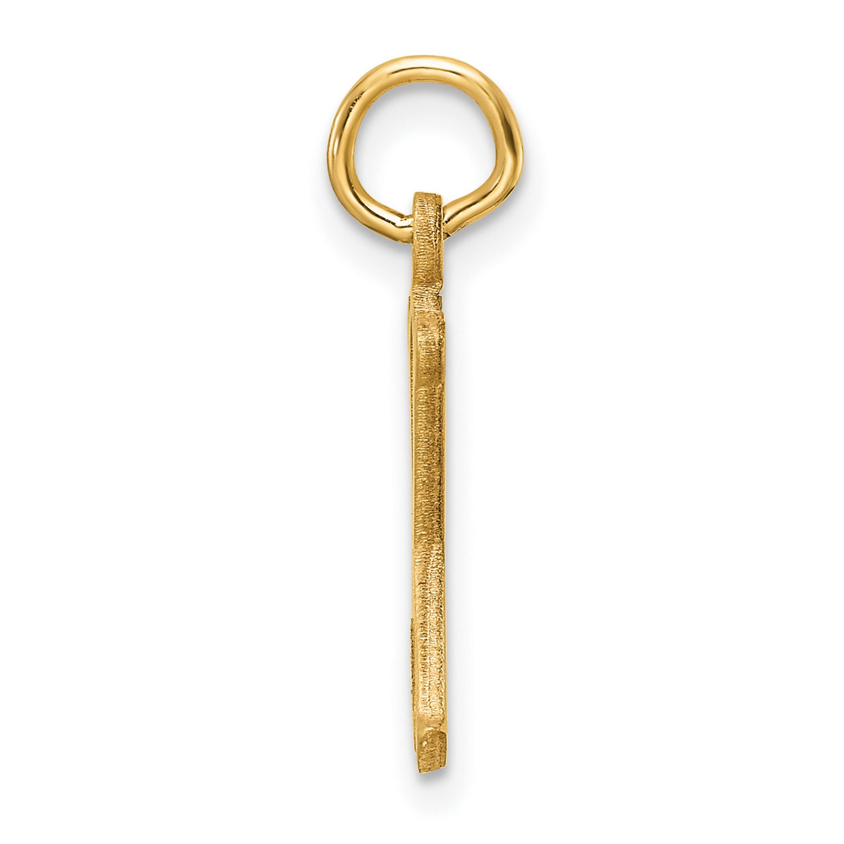 14k Yellow Gold X Pendant, Brushed and Polished Initial Charm for Women or Unisex Wear