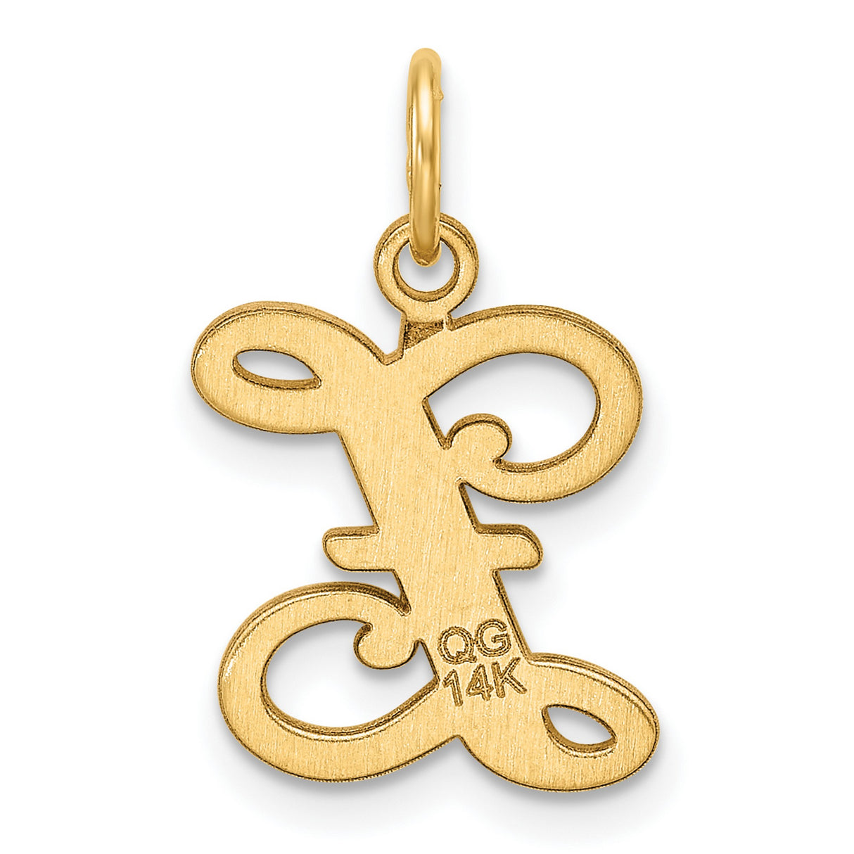 Diamond-cut Letter Z Initial Charm Pendant in Real 14k Yellow Gold
