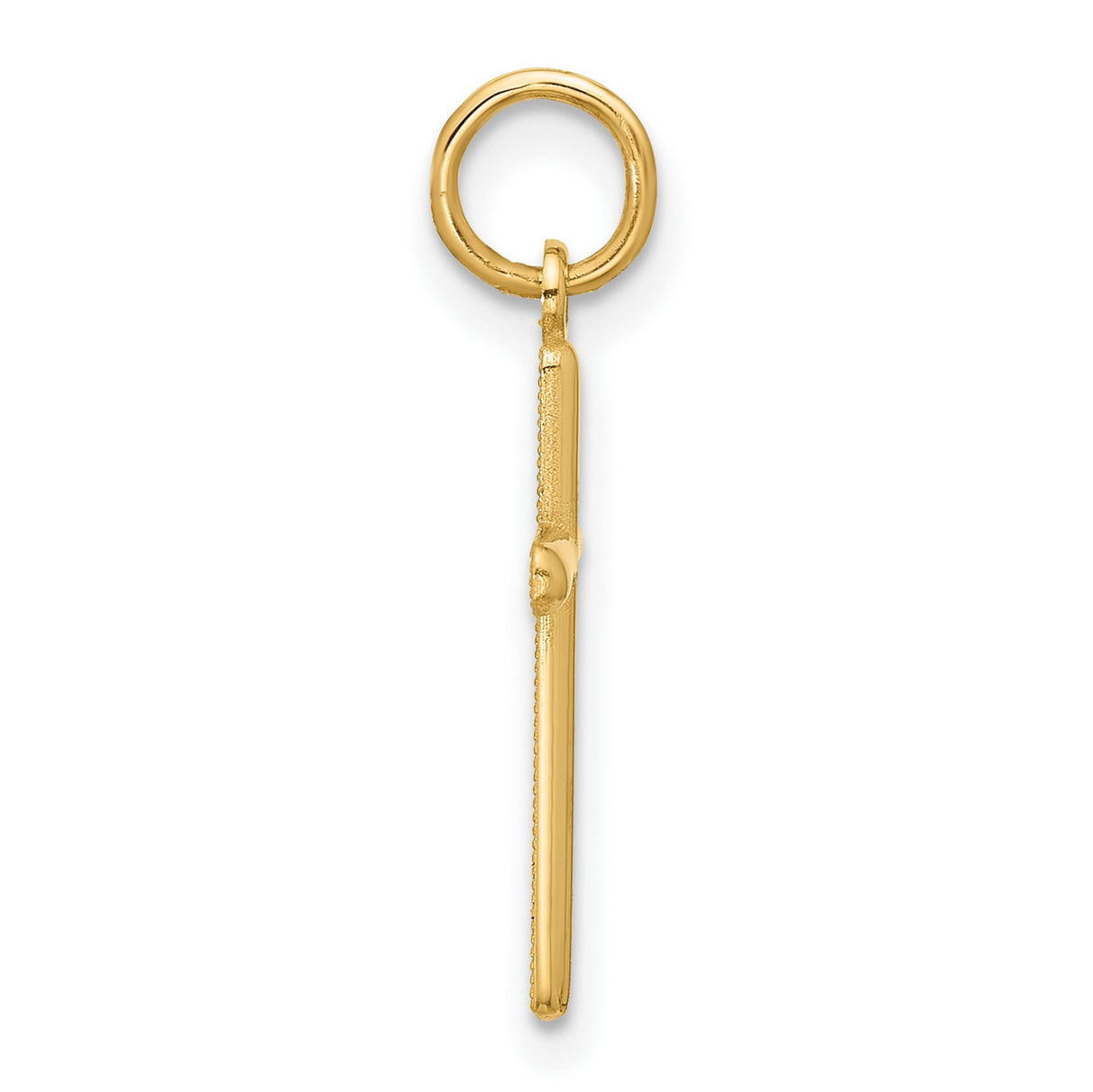 14k Yellow Gold Cross Pendant with Smooth Polished Finish, Minimalist Spiritual Style