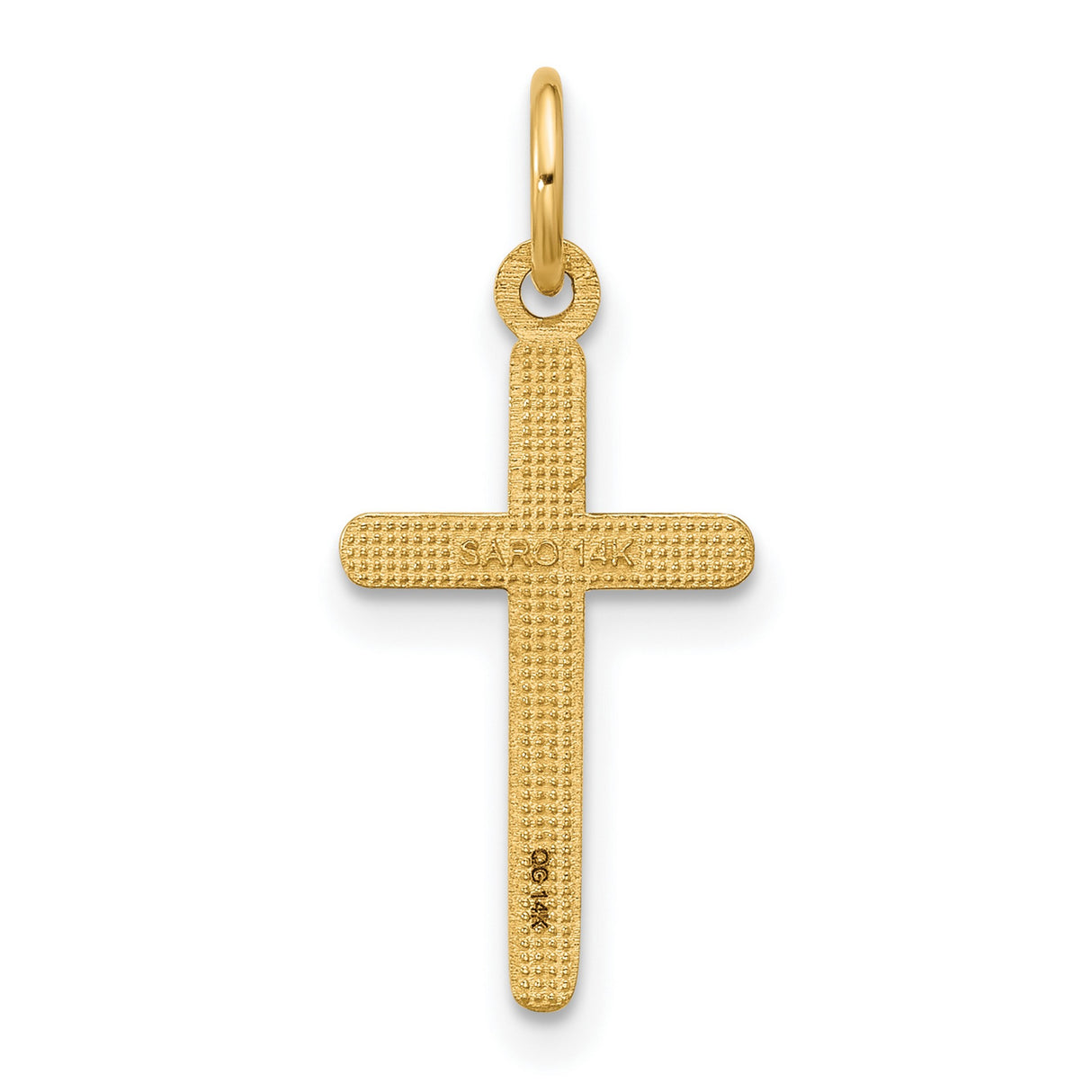 14k Yellow Gold Cross Pendant with Smooth Polished Finish, Minimalist Spiritual Style
