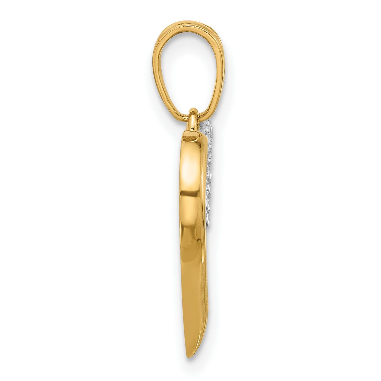 14k Multi-Tone Gold Heart Pendant with Three Interlocking Open Hearts, Symbolic of Love and Family