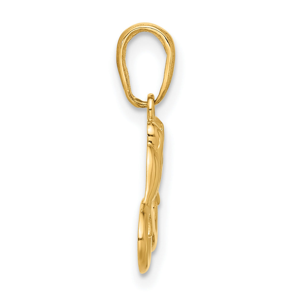 14k Multi-Tone Gold Infinity Pendant with Diamond-Cut Heart and Lovebirds Design