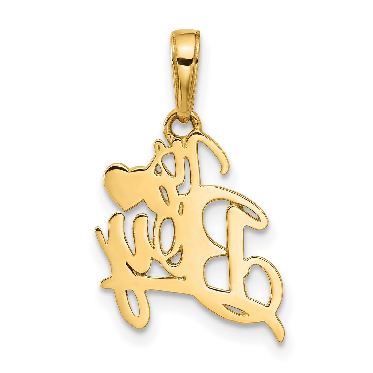 14k Multi-Tone Gold Its a Boy Pendant with Script Heart Design
