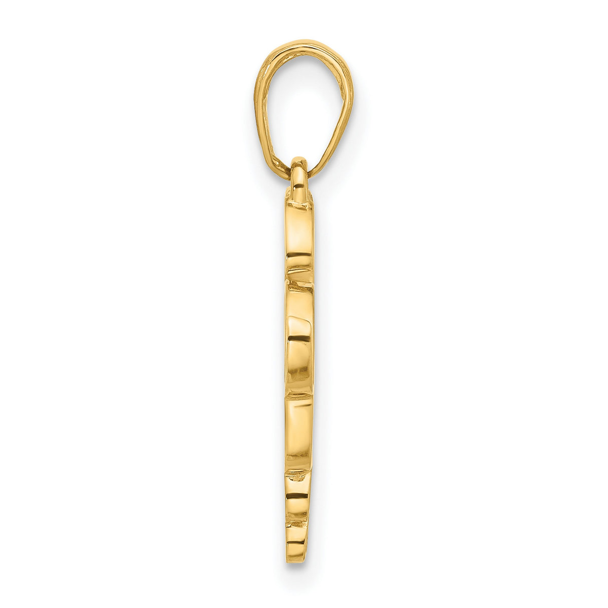 14k Yellow Gold and Rhodium Pendant with White Heart Accent, Its a Girl Script Charm