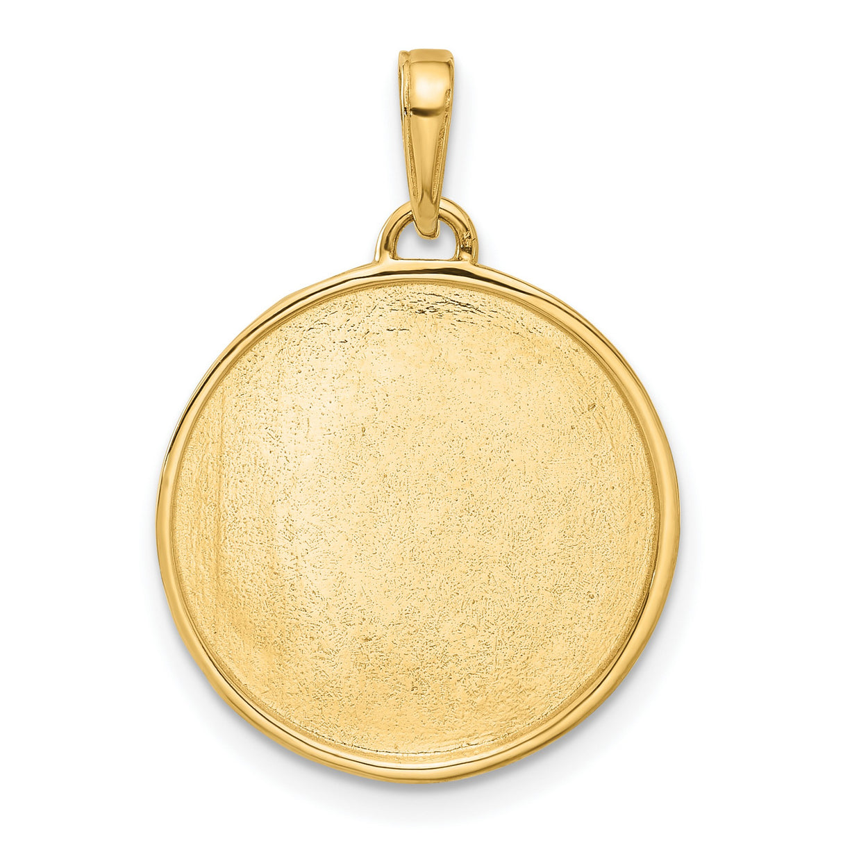 14k Multi-Tone Gold Round Pendant with Baby Footprints, Heart, and Its a Boy Charm