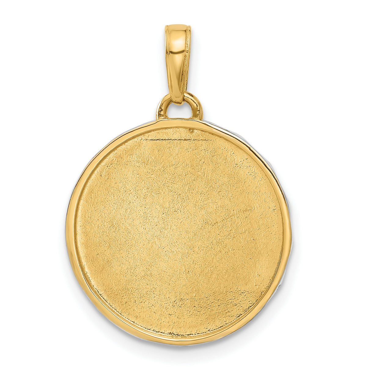 14k Multi-Tone Gold Heart Pendant with Rhodium Accent, Baby Girl Footprint Charm