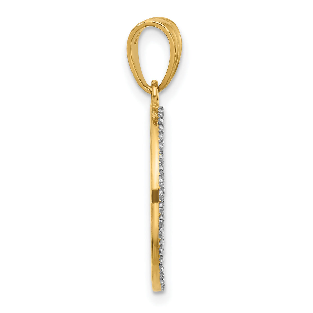 14k Multi-Tone Gold Sun Moon Pendant with Diamond Cut Intertwined Celestial Design