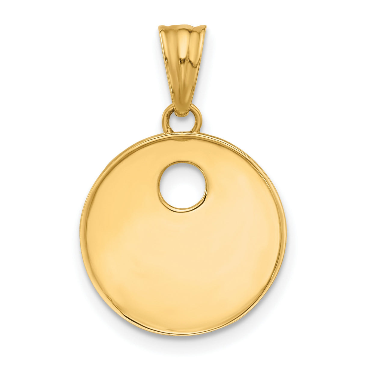 14k Yellow Gold Round Pendant with Sunburst and Night Sky Design, Celestial and Spiritual Theme