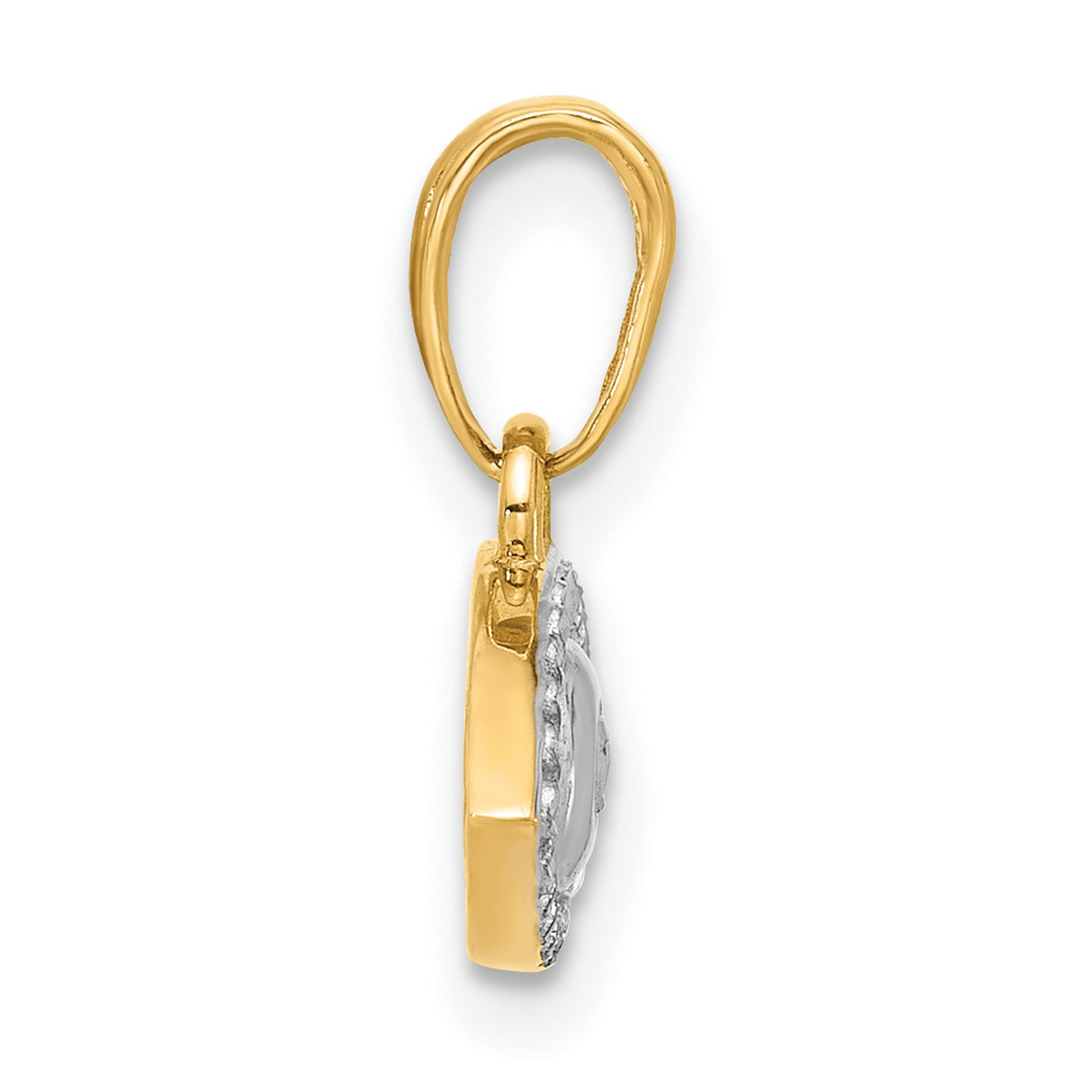 14k Multi-Tone Gold Evil Eye Pendant, Diamond Cut Design, Spiritual Protection Amulet for Women