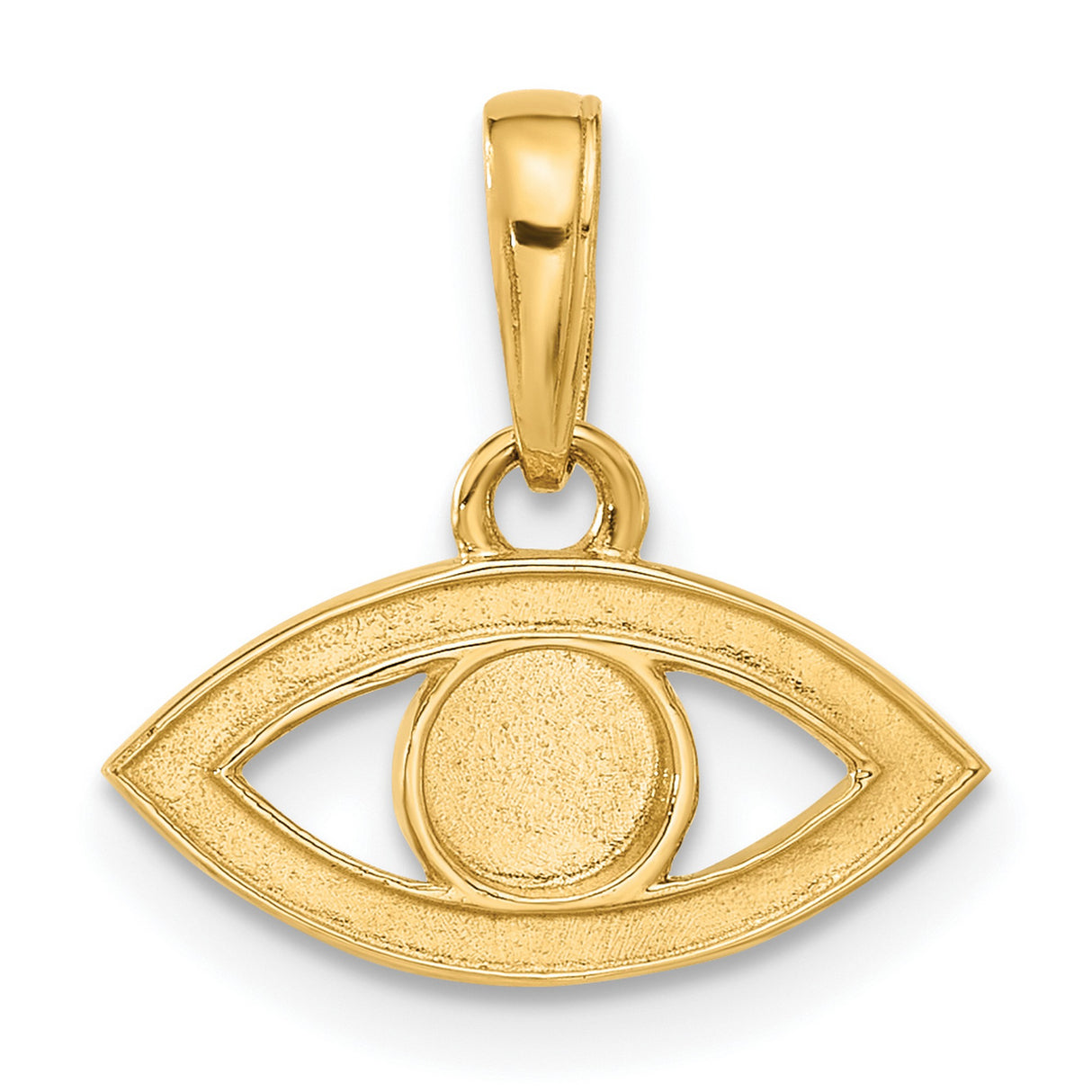 14k Multi-Tone Gold Evil Eye Pendant, Diamond Cut Design, Spiritual Protection Amulet for Women