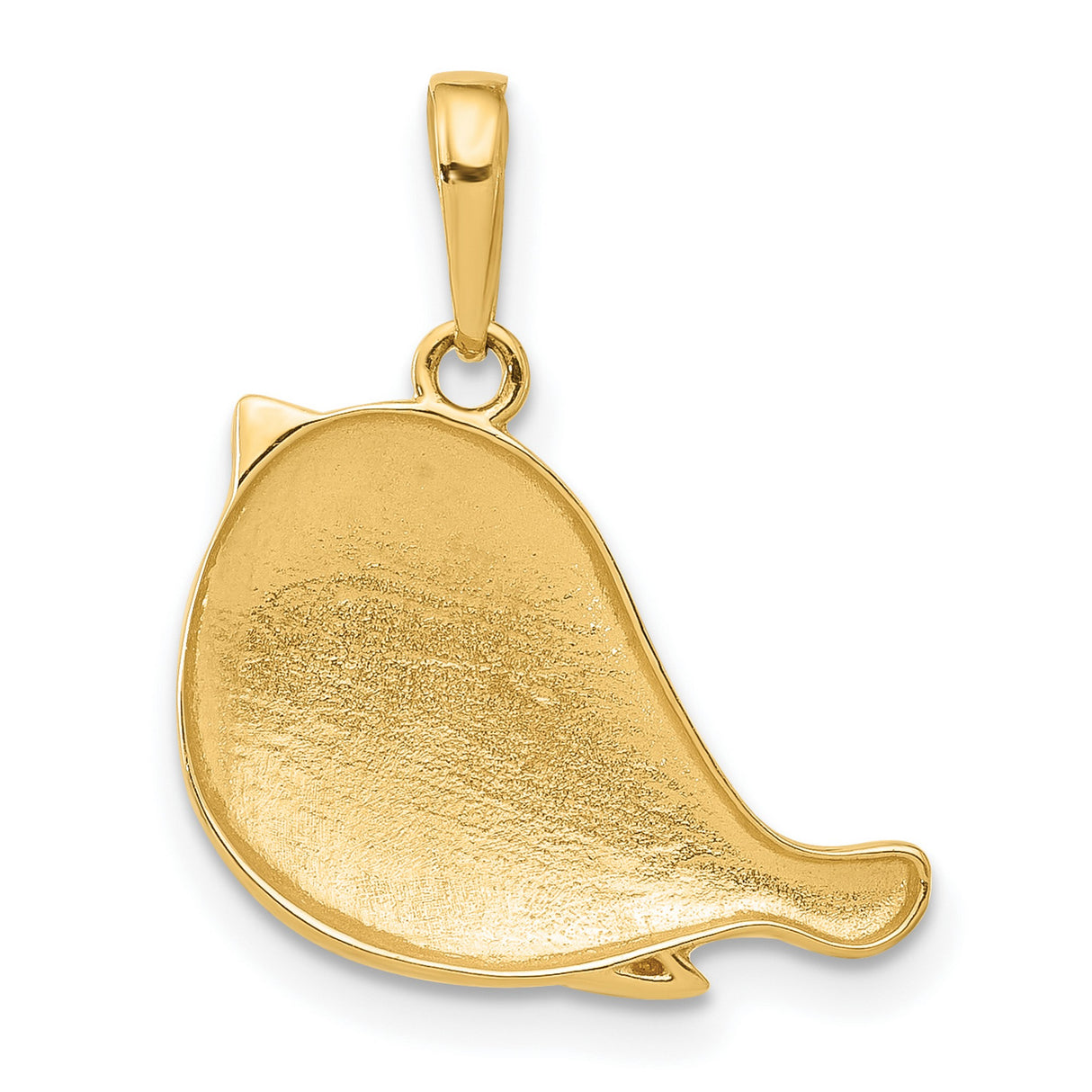 14k Multi-Tone Gold Bird Pendant with Rhodium Accents, Diamond Cut, Spiritual Animal Charm