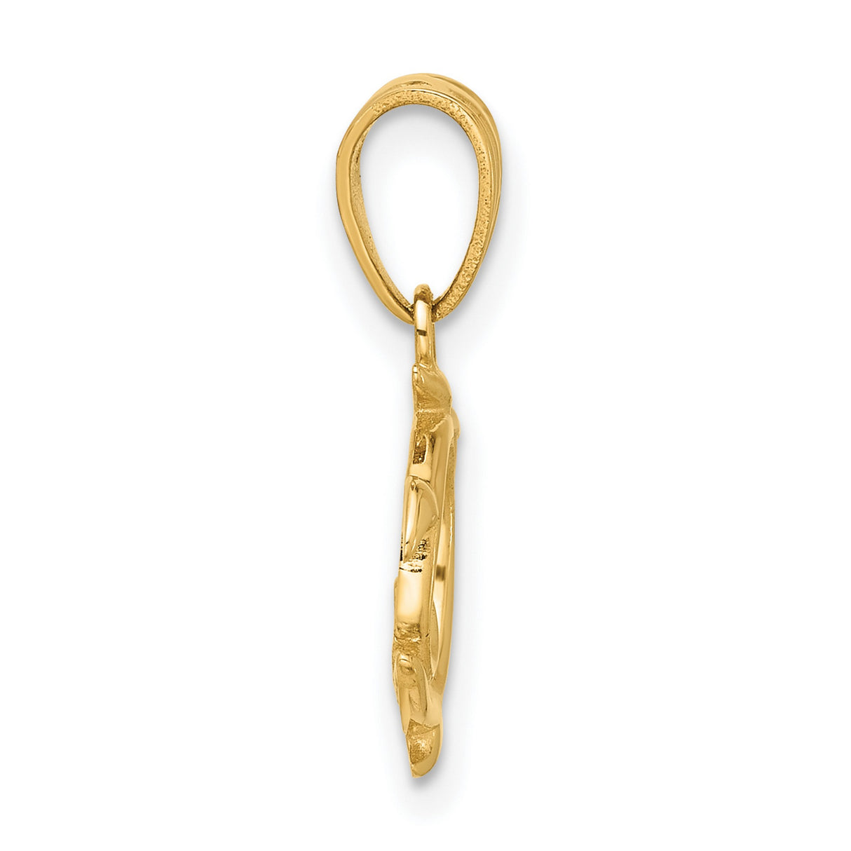 14k Multi-Tone Gold Sea Turtle Pendant with Swirl Shell, Nautical Marine Theme