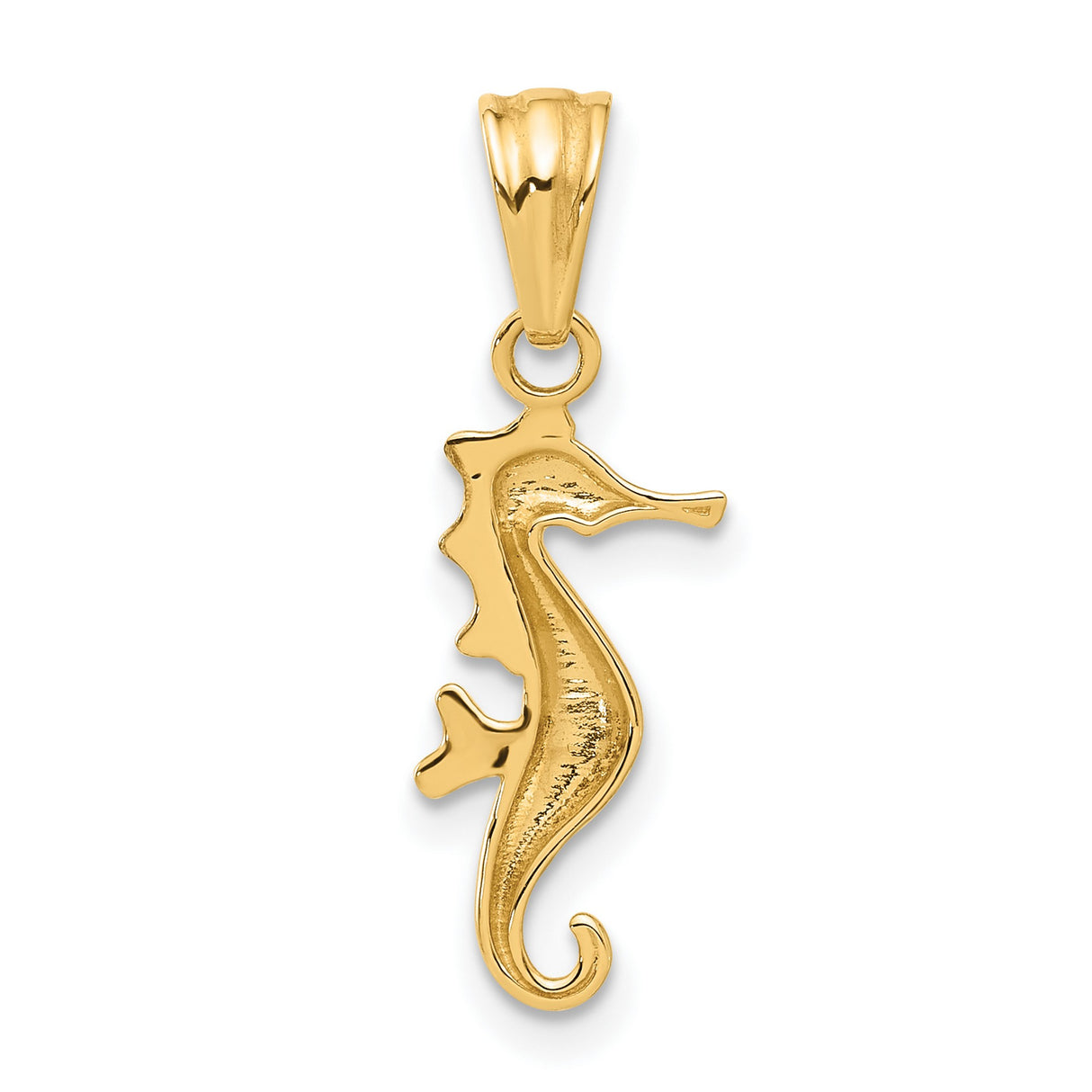 14k Multi-Tone Gold Seahorse Pendant, Ocean-Inspired Nautical Charm for Women