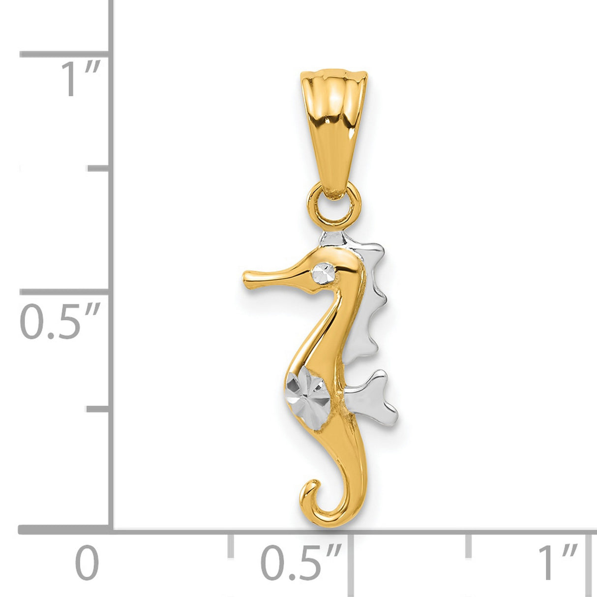 14k Multi-Tone Gold Seahorse Pendant, Ocean-Inspired Nautical Charm for Women
