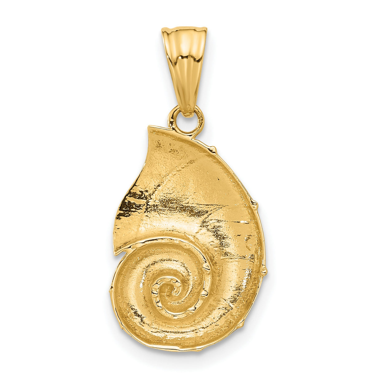 14k Yellow and Rhodium Gold Nautilus Pendant, Ocean-Inspired Coastal Jewelry for Women
