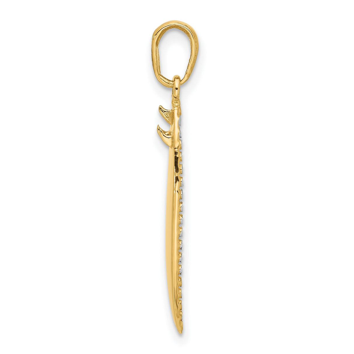 14k Multi-Tone Gold Marquise Pendant with Faceted Rhodium Bead Detail, Minimalist Layering Design