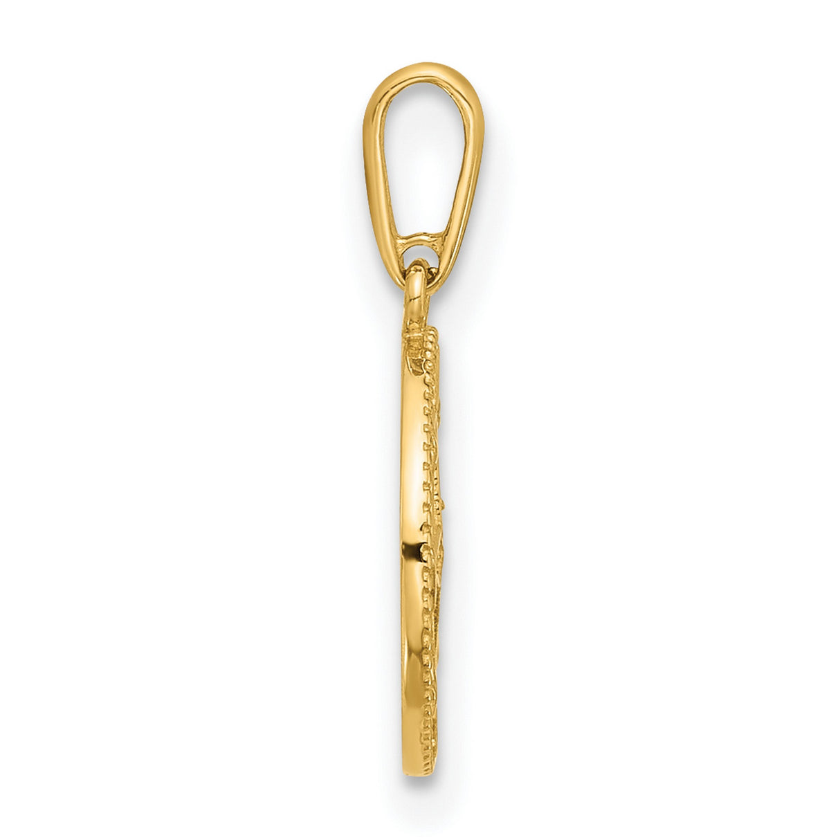 14k Yellow Gold Compass Rose Pendant with Cubic Zirconia, Nautical Design and Star Accents