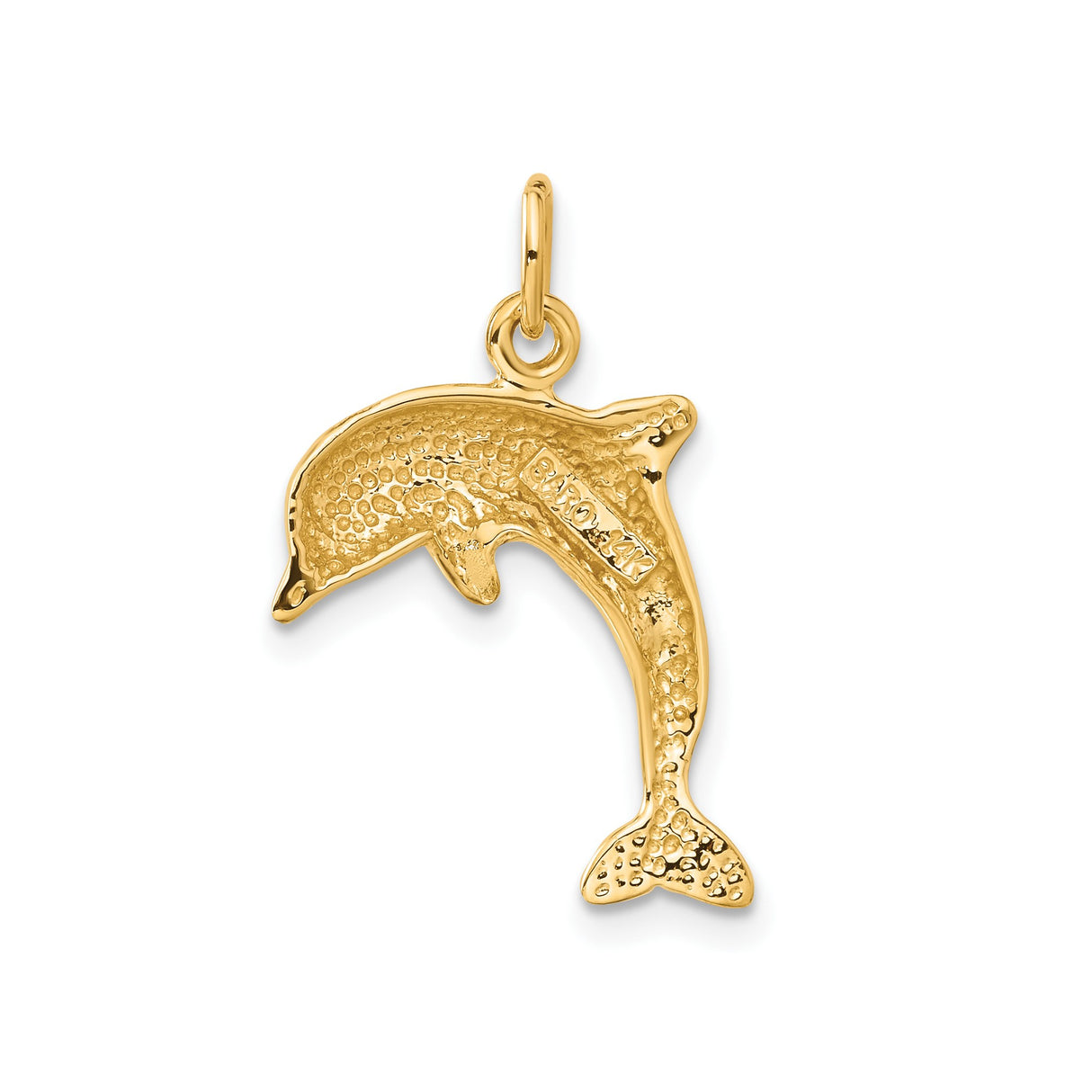 14k Yellow Gold Dolphin Pendant, Nautical Marine Life Charm, Unisex Beach Jewelry