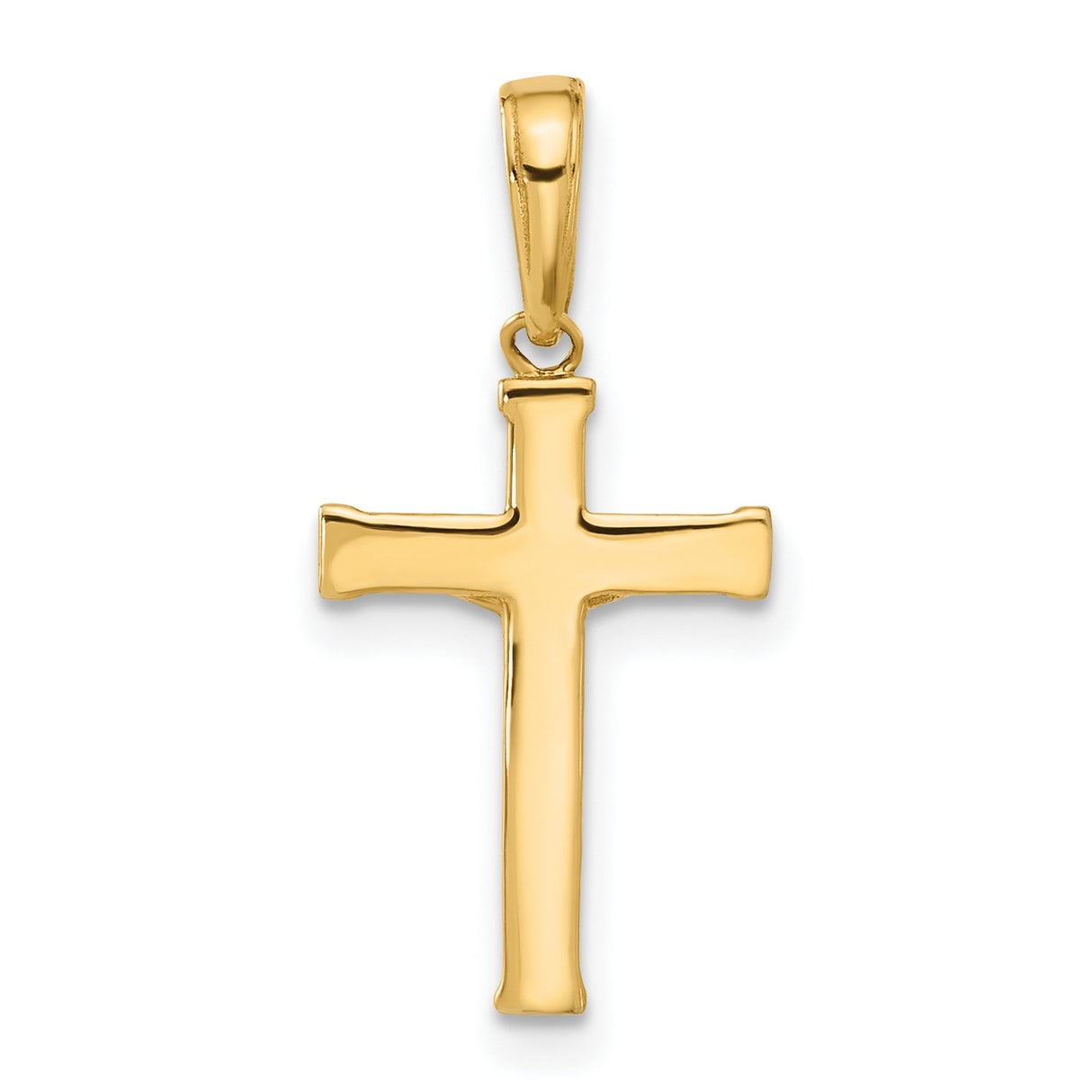 14k Multi-Tone Gold Crucifix Cross Pendant with Raised Jesus, Diamond Cut, Religious Charm