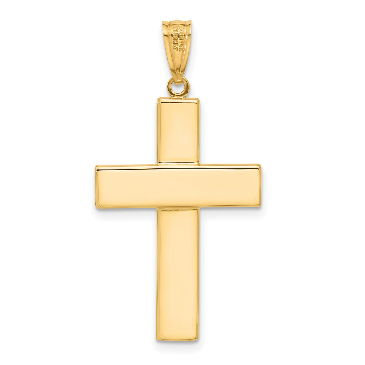 14k Multi-Tone Gold Crucifix Cross Pendant with Jesus Figure, Polished and Textured Design