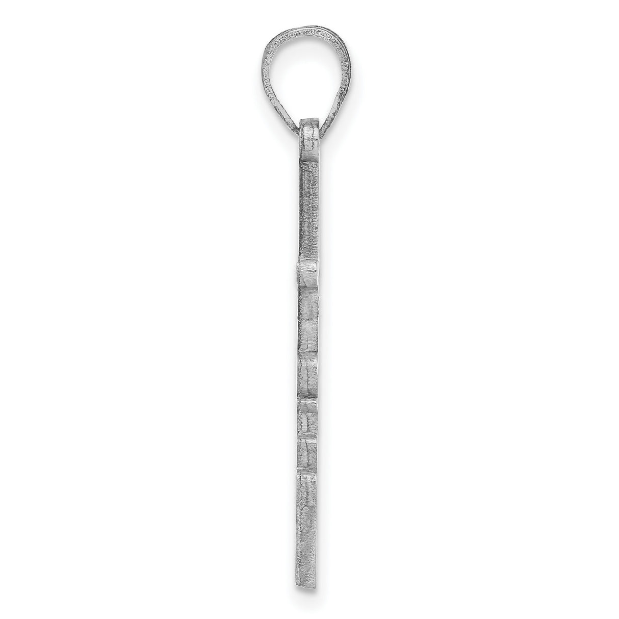 14k White Gold Cross Pendant, Sleek Minimalist Religious Charm for Men and Women