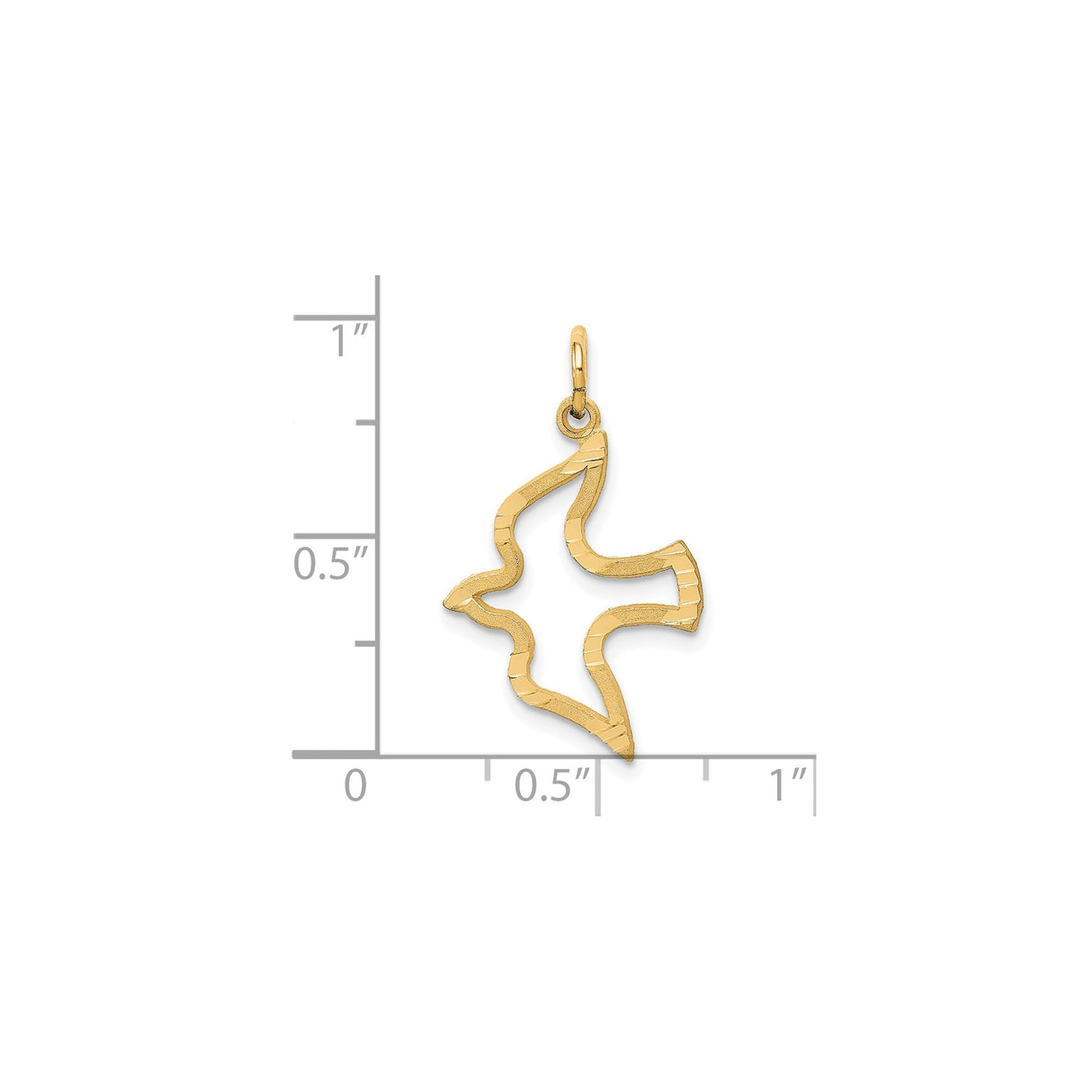14k Yellow Gold Dove Pendant with Open Stylized Design Symbolizing Peace and Faith