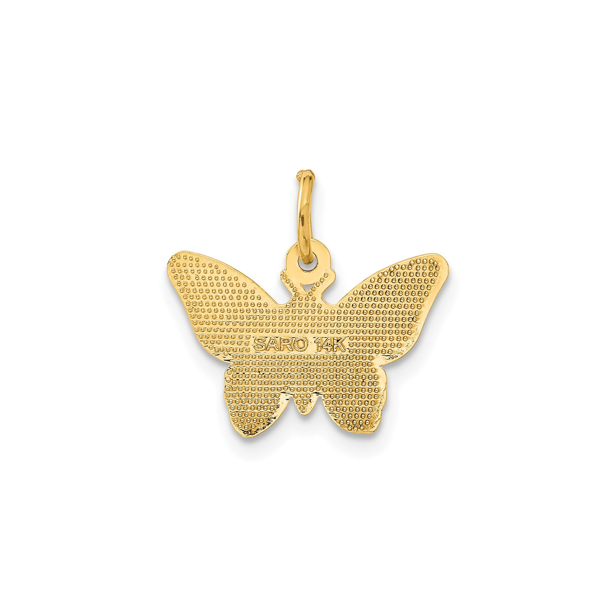 14k Yellow Gold Butterfly Pendant with Textured Wings, Nature Inspired Jewelry for Women