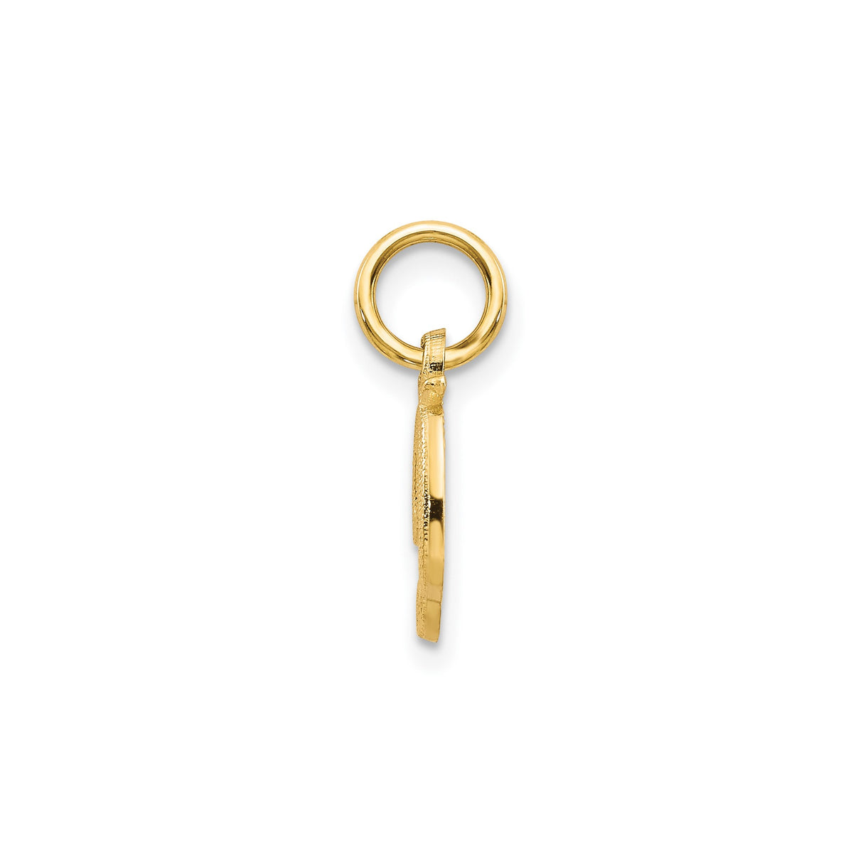 14k Yellow Gold Script D Pendant, Textured Cursive Letter Charm, Initial Jewelry for Women or Unisex