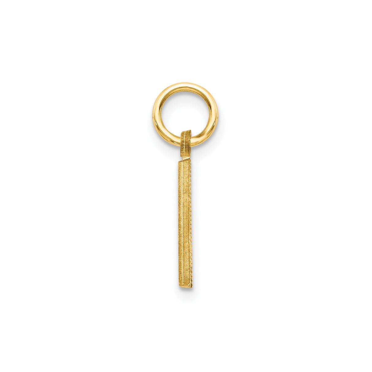 14k Yellow Gold Letter A Pendant Charm, Textured Alphabet with Diamond-Cut Detail