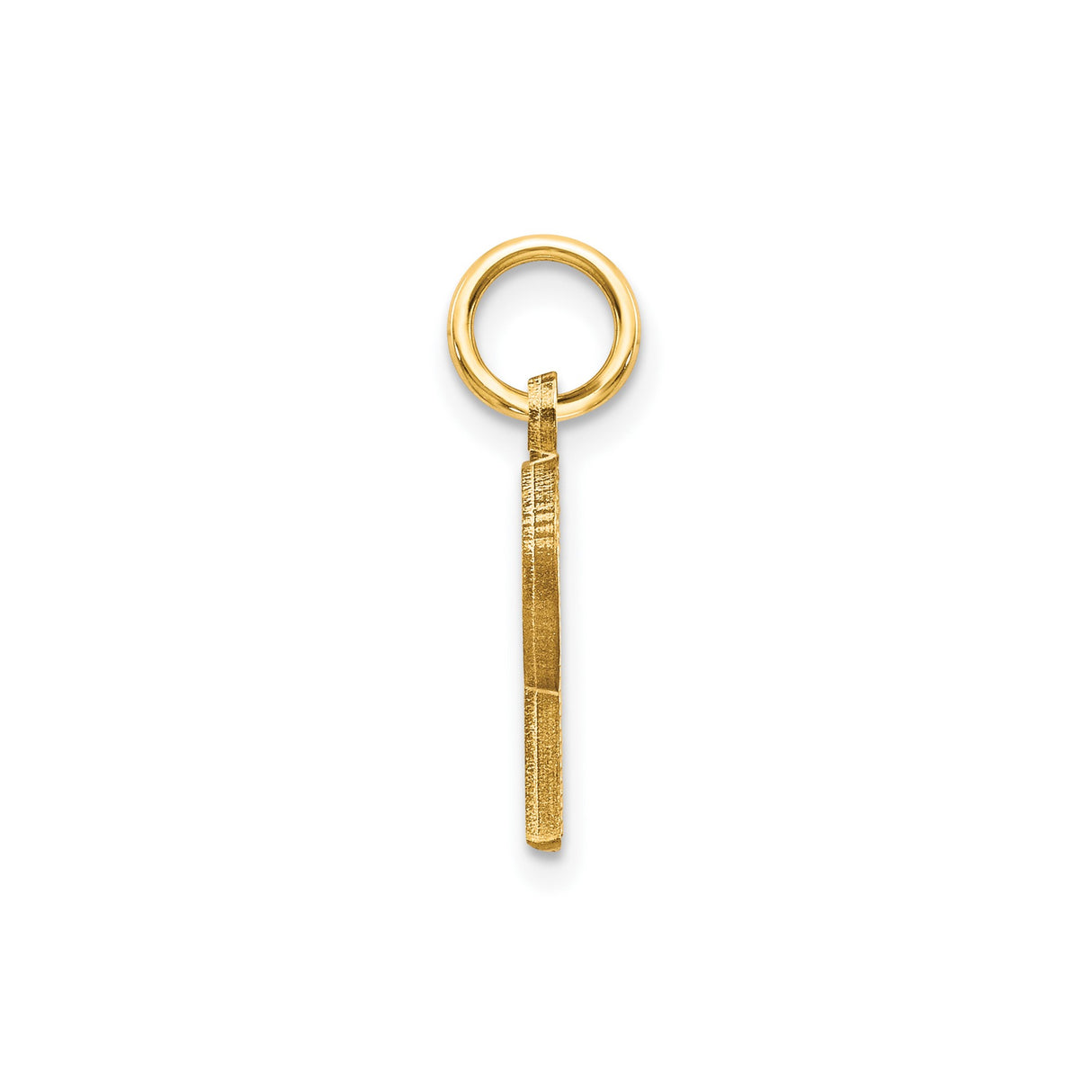 14k Yellow Gold Initial R Pendant with Diamond Cut Accents, Polished Alphabet Charm