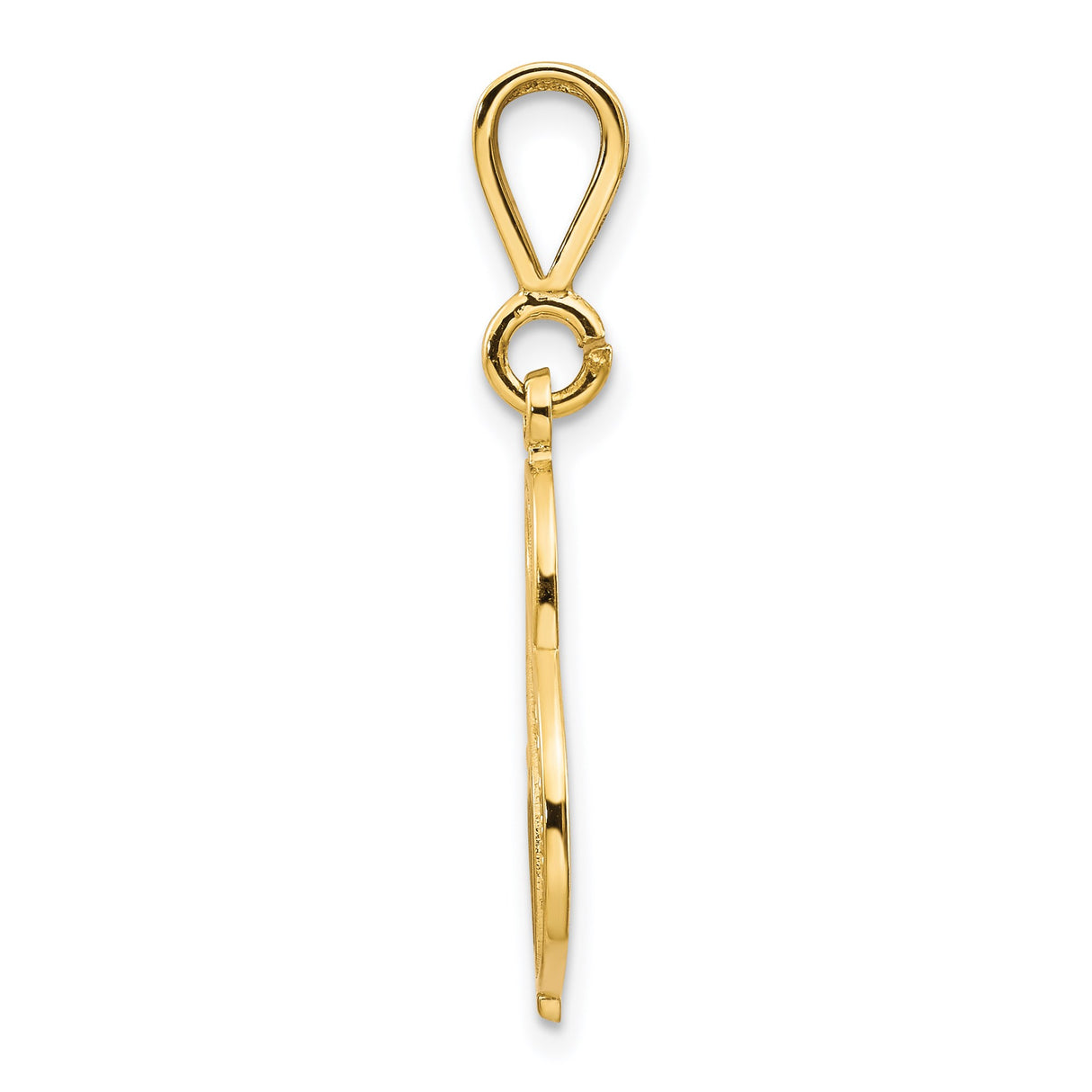 14k Yellow Gold Letter S Pendant, Script Monogram Charm with Filigree Detailing