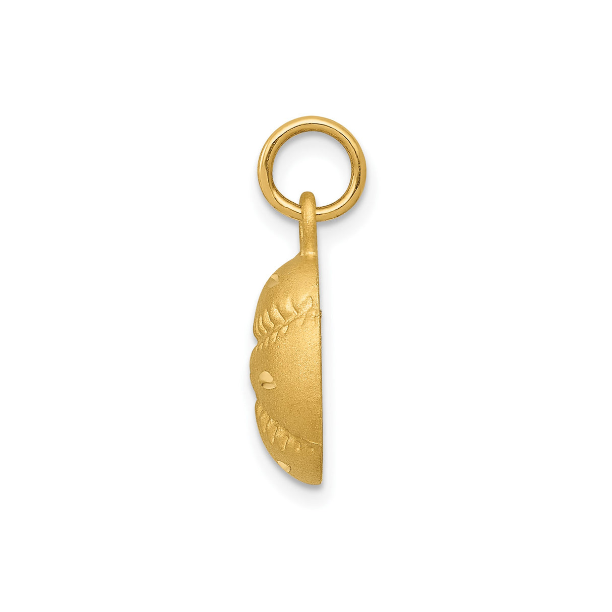 14k Yellow Gold Baseball Charm Pendant with Stitched Design, Unisex Sports Jewelry