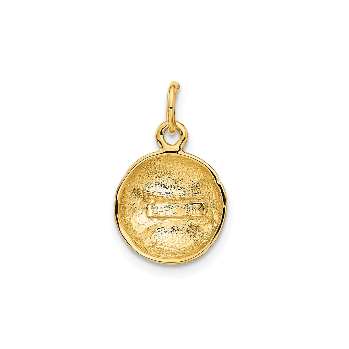 14k Yellow Gold Baseball Charm Pendant with Stitched Design, Unisex Sports Jewelry