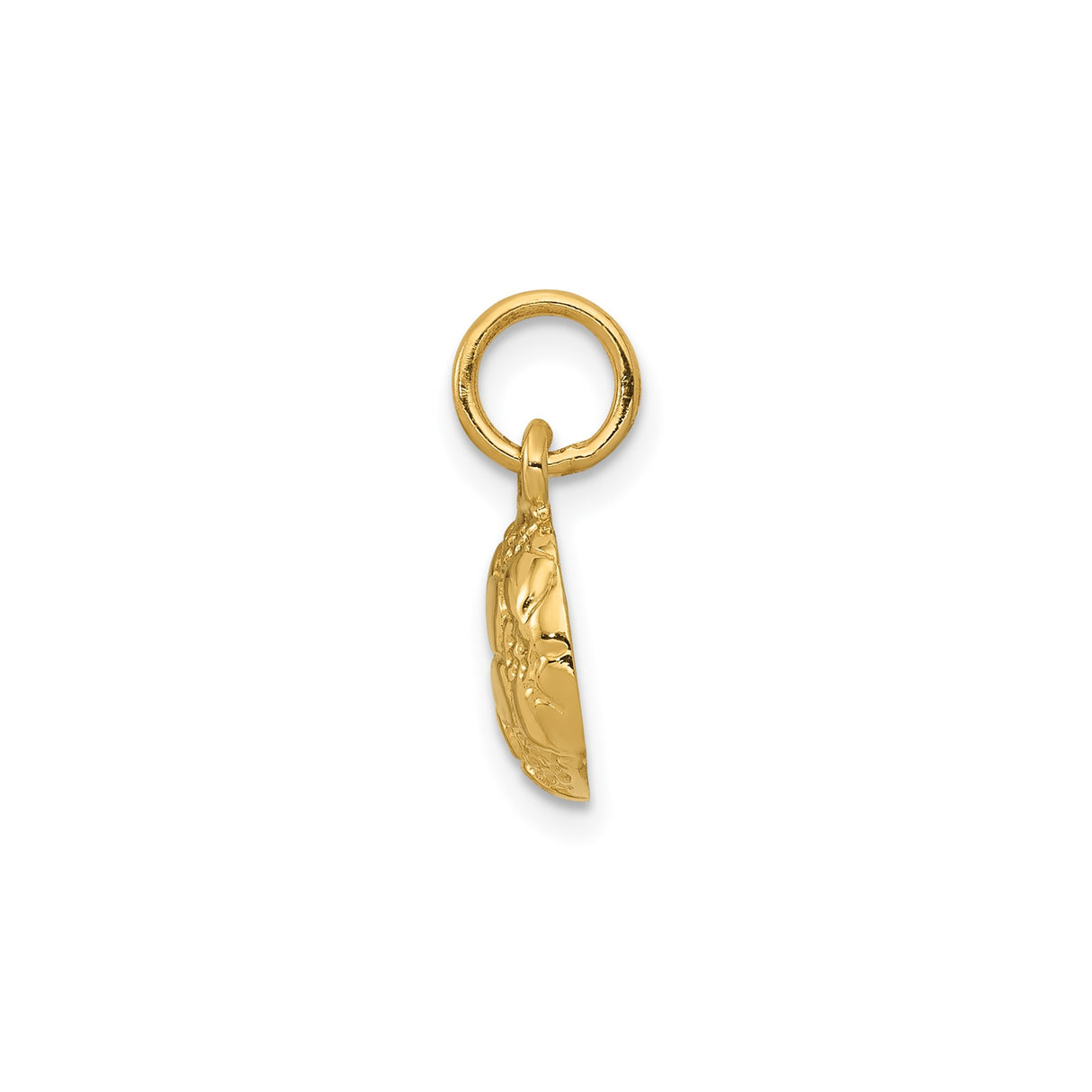 14k Yellow Gold Soccer Ball Charm Pendant, Textured Sports Design for Women or Unisex Wear