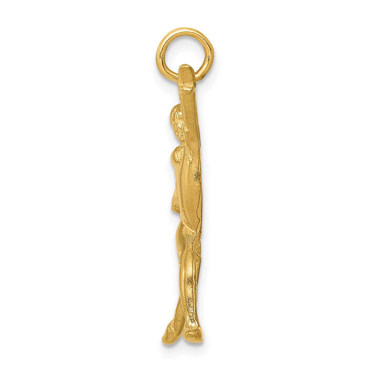 14k Yellow Gold Gymnast Pendant with Artistic Female Figure in Athletic Pose