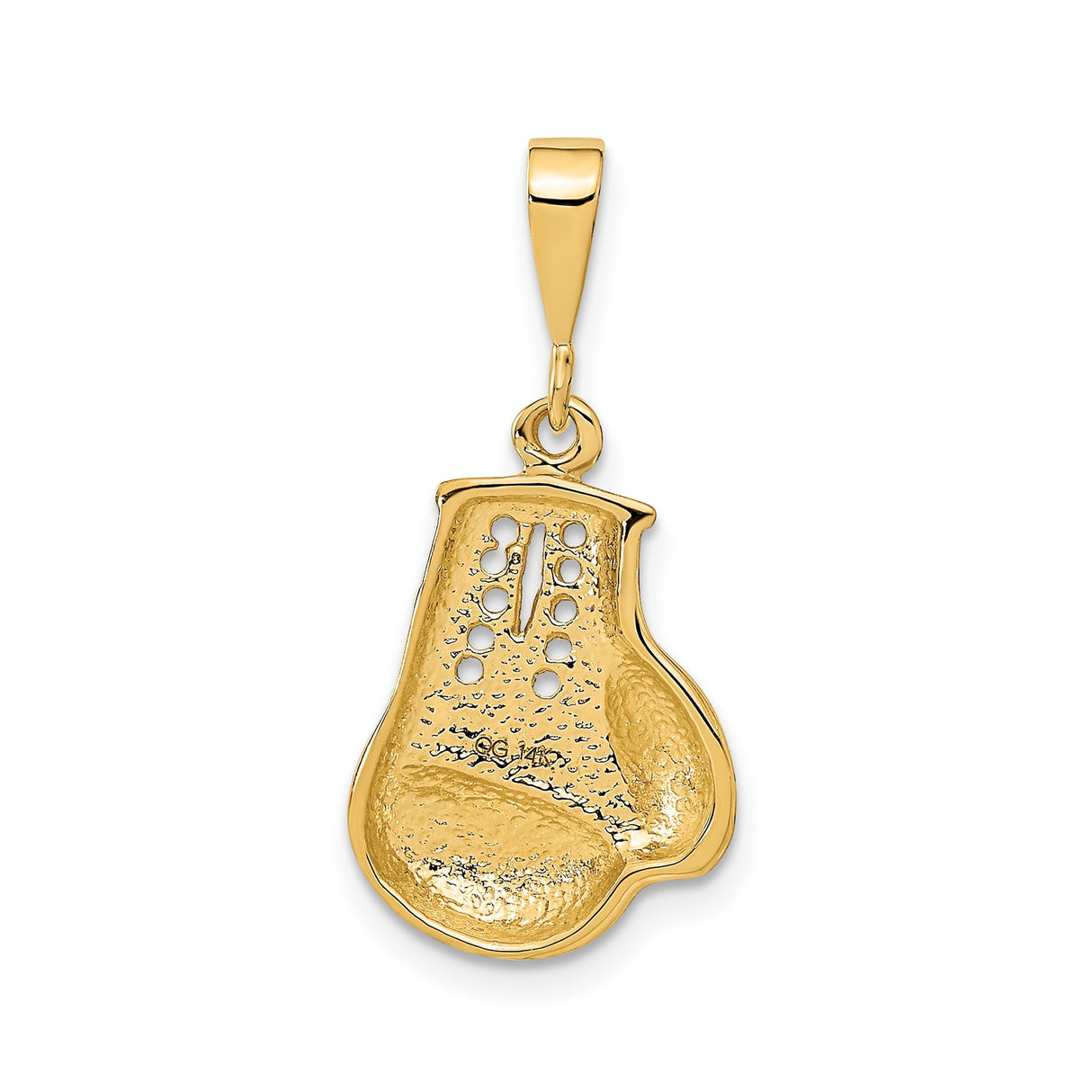 14k Yellow Gold Boxing Glove Pendant with Lace-Up Design for Men or Unisex Wear