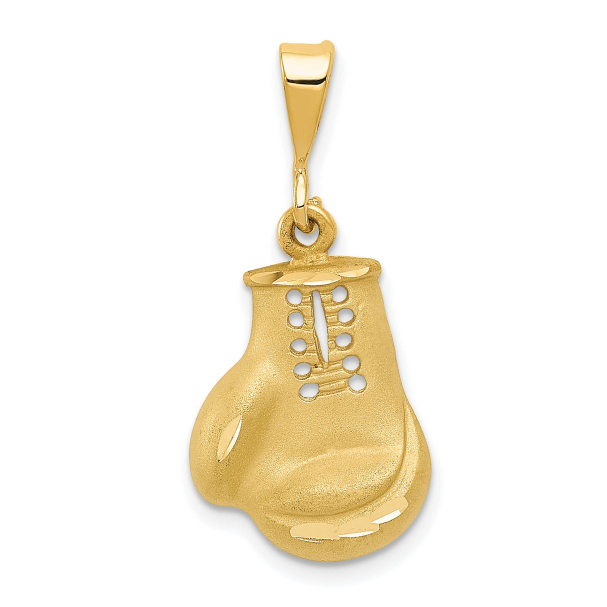 14k Yellow Gold Boxing Glove Pendant with Lace-Up Design for Men or Unisex Wear