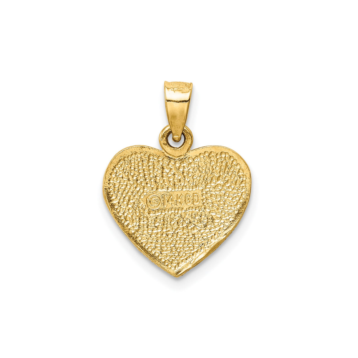 14k Yellow Gold Heart Pendant with I Love You Message, Romantic Jewelry Charm for Women