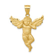 14k Yellow Gold Angel Pendant with Outstretched Wings, Cherub Design, Religious Symbol