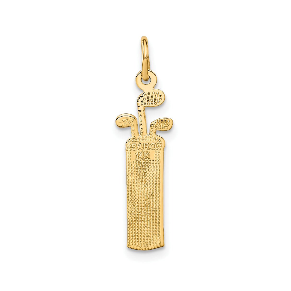 14k Yellow Gold Golf Bag Pendant with Golf Clubs, Sports Theme Charm