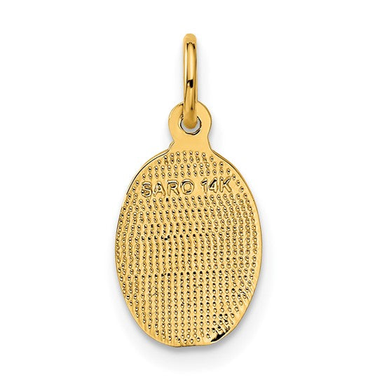 14k Yellow Gold Saint Christopher Oval Medal Pendant, Travel Blessing and Protection