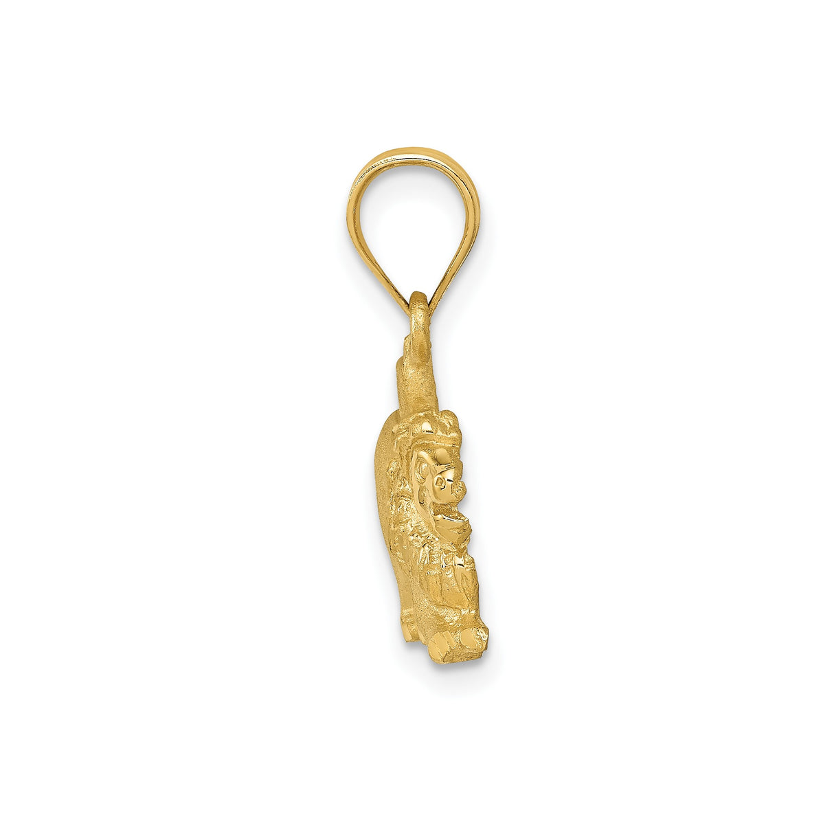 14k Yellow Gold Lion Pendant, Roaring Animal Symbol of Strength and Courage, Bold Leo Zodiac Charm