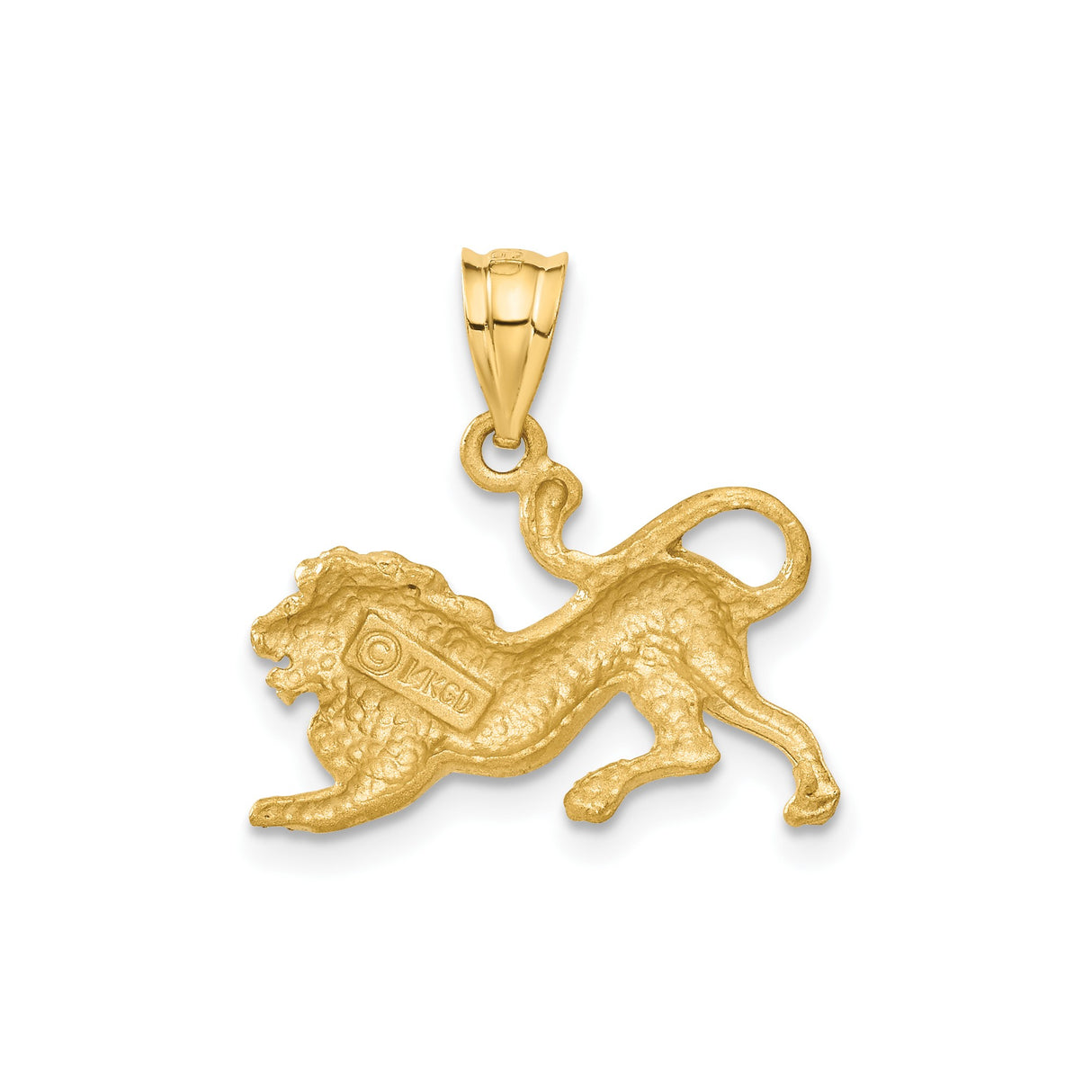 14k Yellow Gold Lion Pendant, Roaring Animal Symbol of Strength and Courage, Bold Leo Zodiac Charm