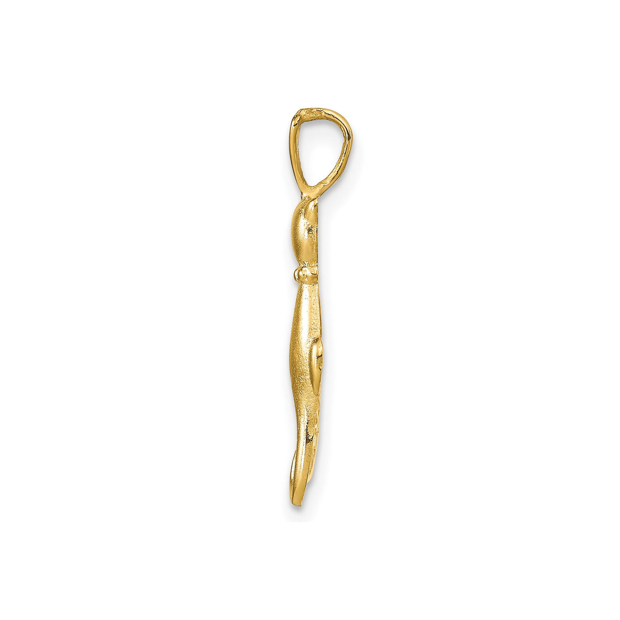 14k Yellow Gold Cat Pendant with Twin Cats and Entwined Tails, Satin and Polished Finish